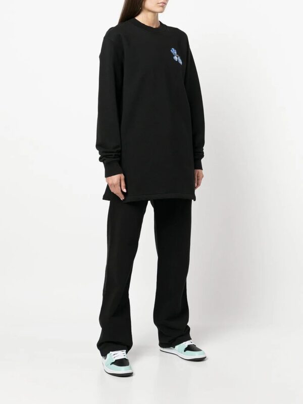 Off-White  floral logo-print sweatshirt dress - Image 3