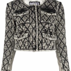 Diesel  contrast-stitching cropped jacket