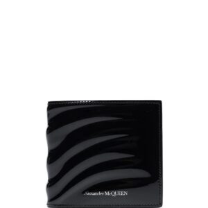Alexander McQueen  Rib 8cc patent leather bifold wallet