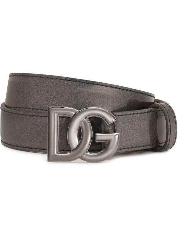 Dolce & gabbana  DG logo-plaque leather belt