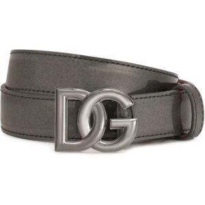 Dolce & gabbana  DG logo-plaque leather belt