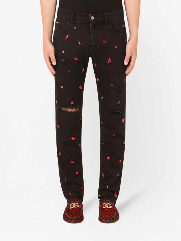 Dolce & Gabbana  distressed straight-leg jeans - Image 3