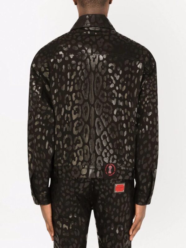 Dolce & Gabbana  leopard-print denim jacket - Image 4