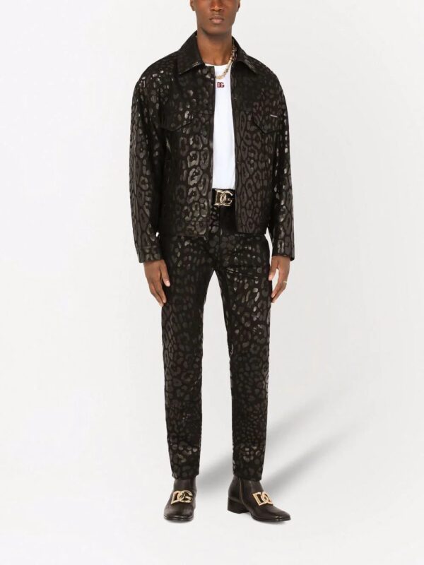 Dolce & Gabbana  leopard-print denim jacket - Image 2