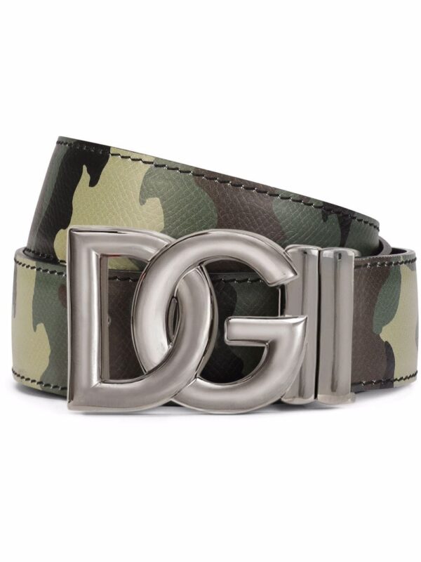 Dolce & gabbana  reversible camouflage logo-buckle belt