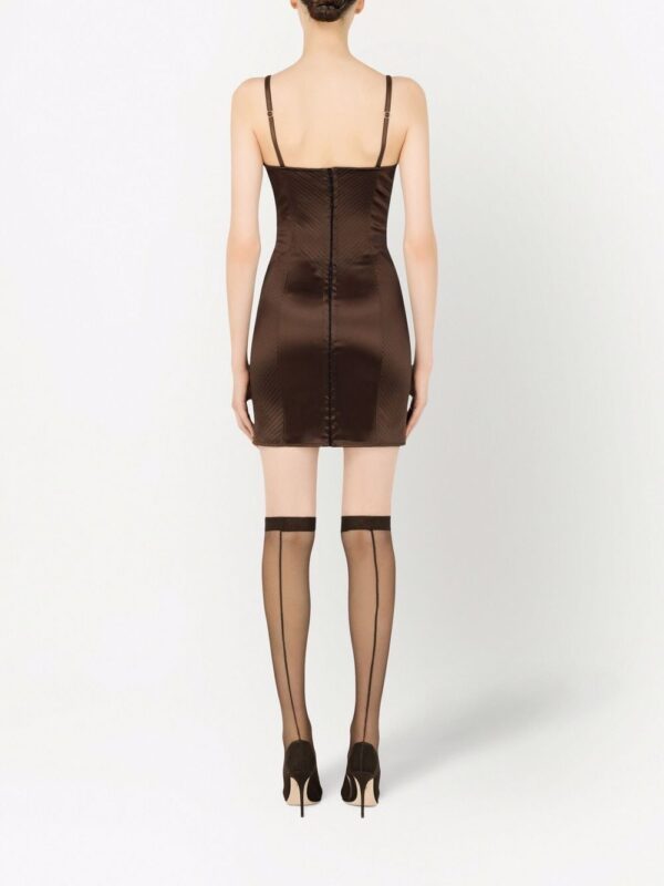 Dolce & Gabbana satin corset style mini dress - Image 3