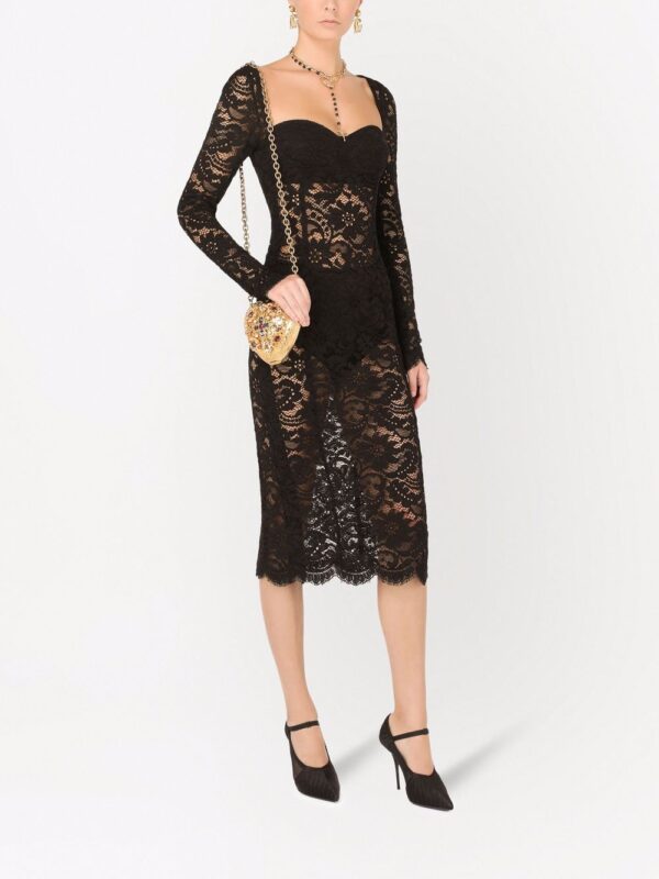 Dolce & Gabbana scallop-hem lace midi dress - Image 5