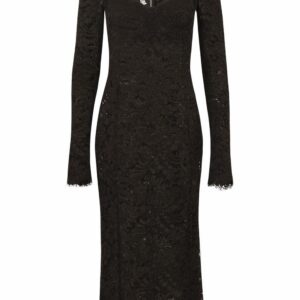 Dolce & Gabbana scallop-hem lace midi dress