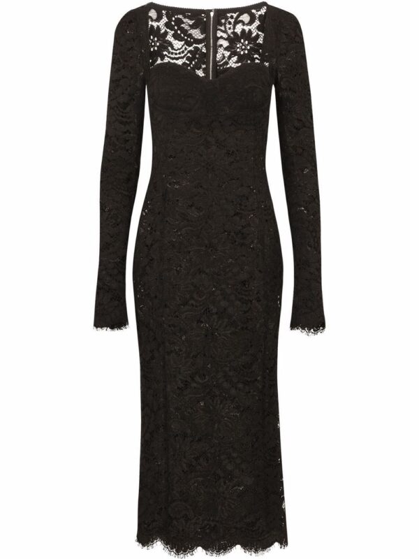 Dolce & Gabbana scallop-hem lace midi dress
