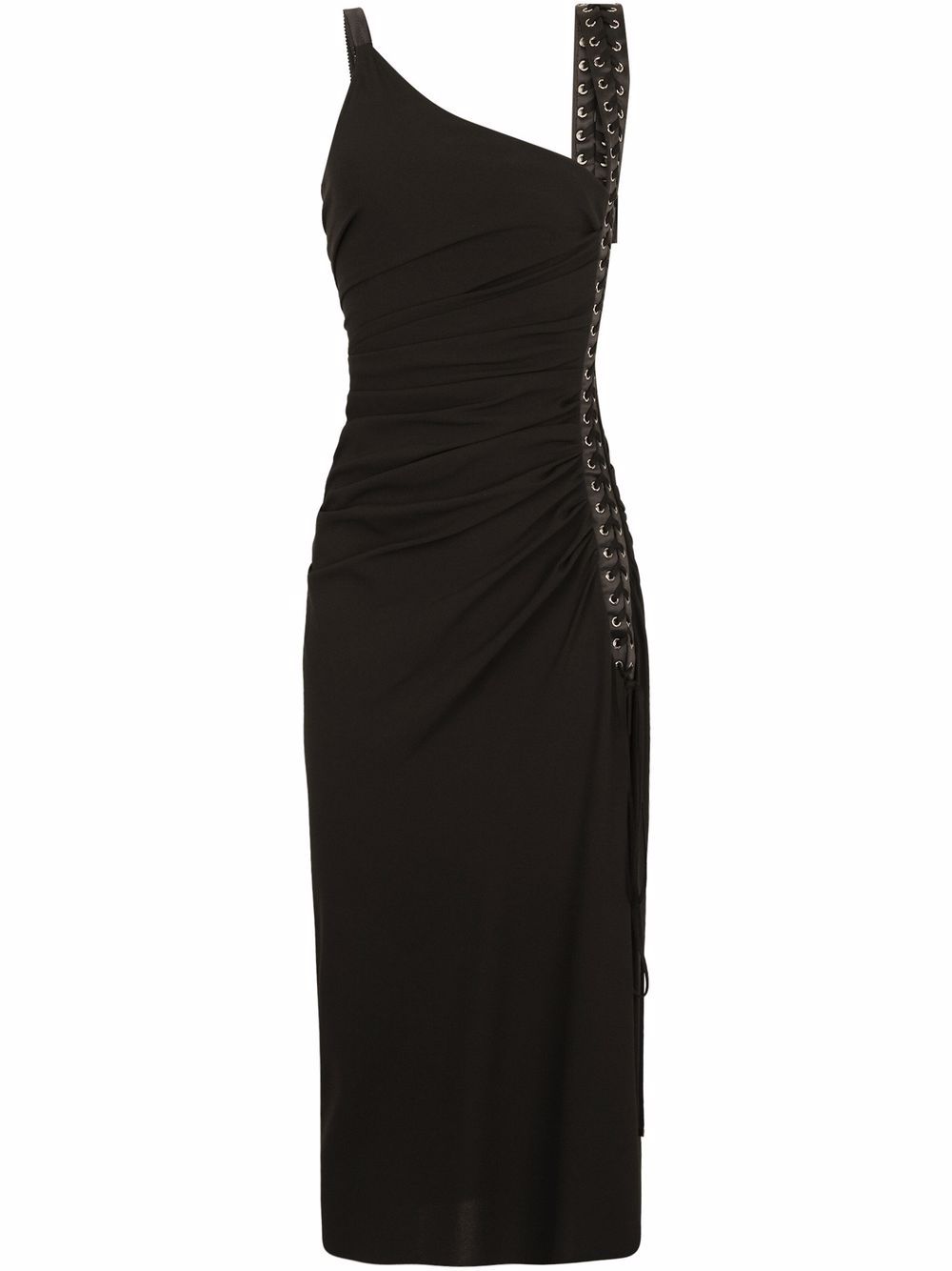 Dolce & Gabbana lace-up sleeveless midi dress