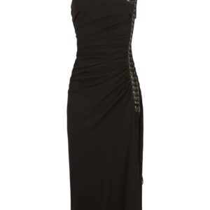 Dolce & Gabbana gathered lace-up detail dress