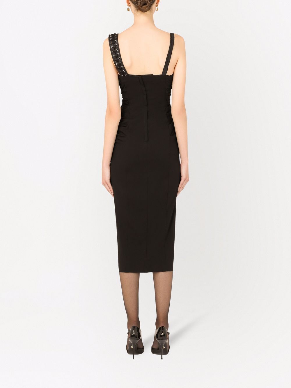 Dolce & Gabbana lace-up sleeveless midi dress - Image 4