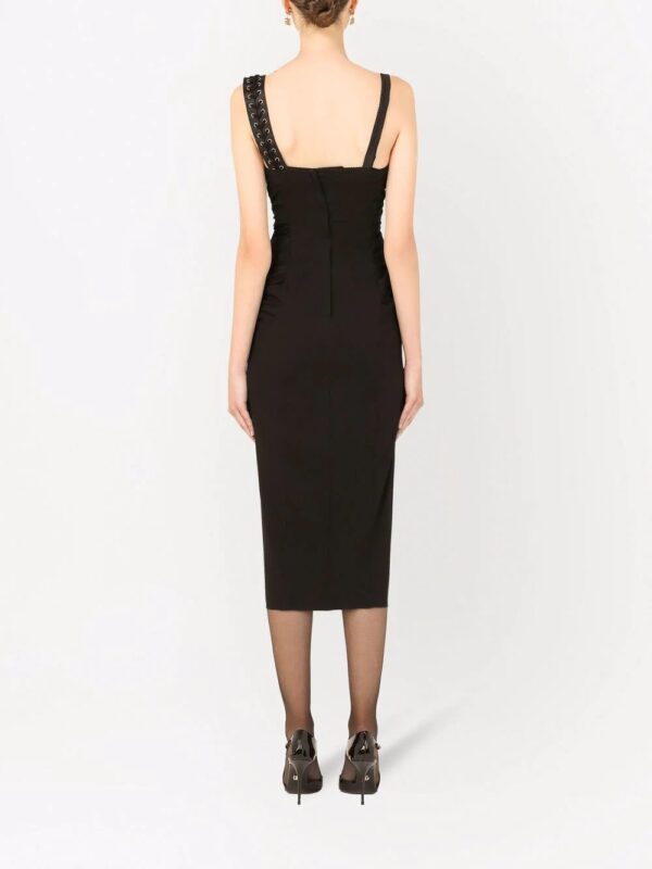 Dolce & Gabbana  gathered lace-up detail dress - Image 4