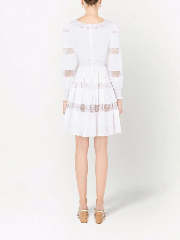Dolce & Gabbana  lace-panel long-sleeve dress - Image 4