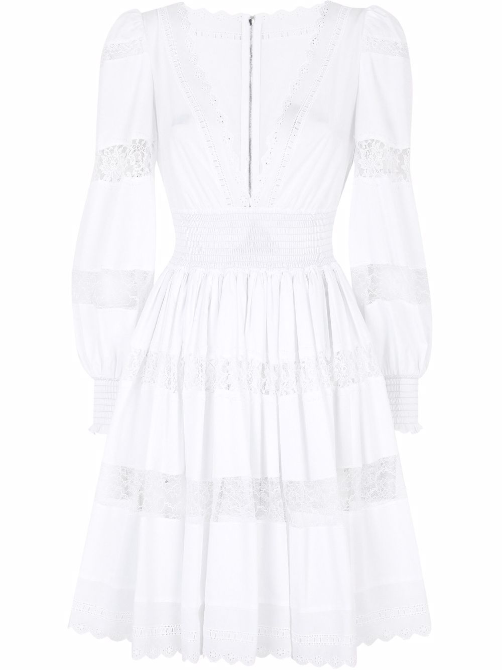 Dolce & Gabbana lace-panel long-sleeve dress