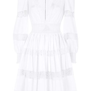 Dolce & Gabbana  lace-panel long-sleeve dress