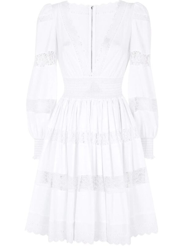 Dolce & Gabbana  lace-panel long-sleeve dress