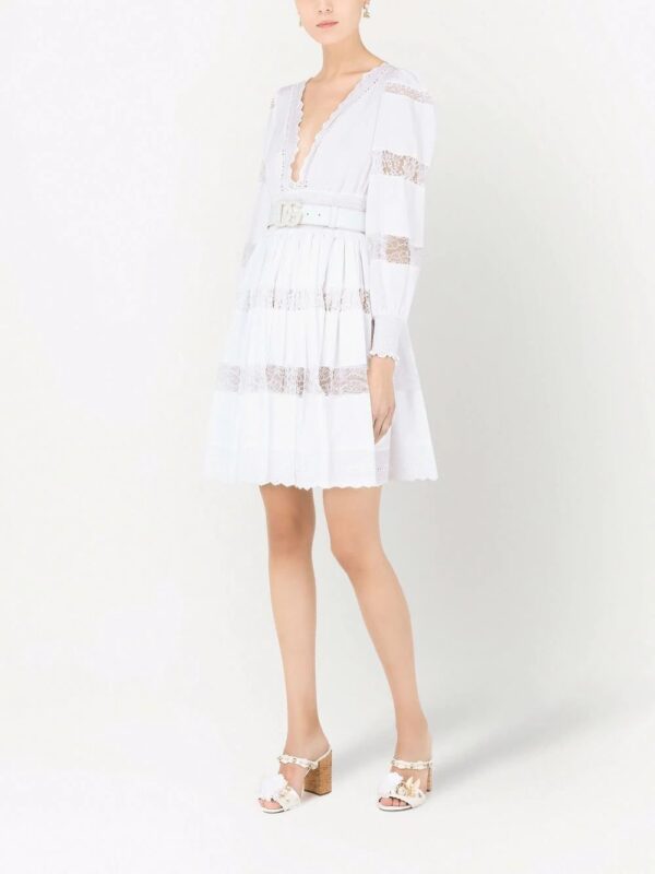 Dolce & Gabbana  lace-panel long-sleeve dress - Image 2