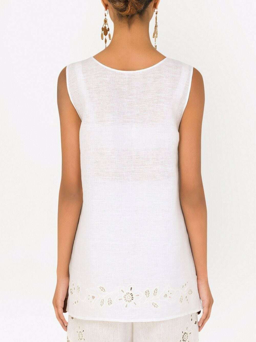 Dolce & Gabbana broderie-anglais longline top - Image 4