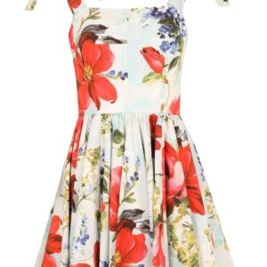 Dolce & Gabbana  square-neck graphic-print dress