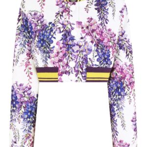 Dolce & Gabbana  floral-print cropped bomber jacket