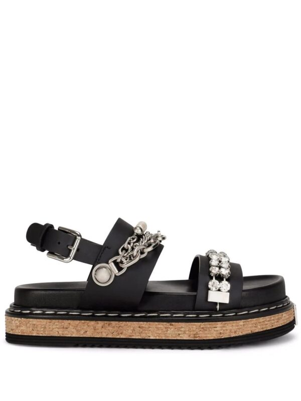 Dolce & gabbana  crystal and pearl embellished strap sandals