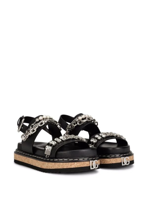 Dolce & gabbana  crystal and pearl embellished strap sandals - Image 2