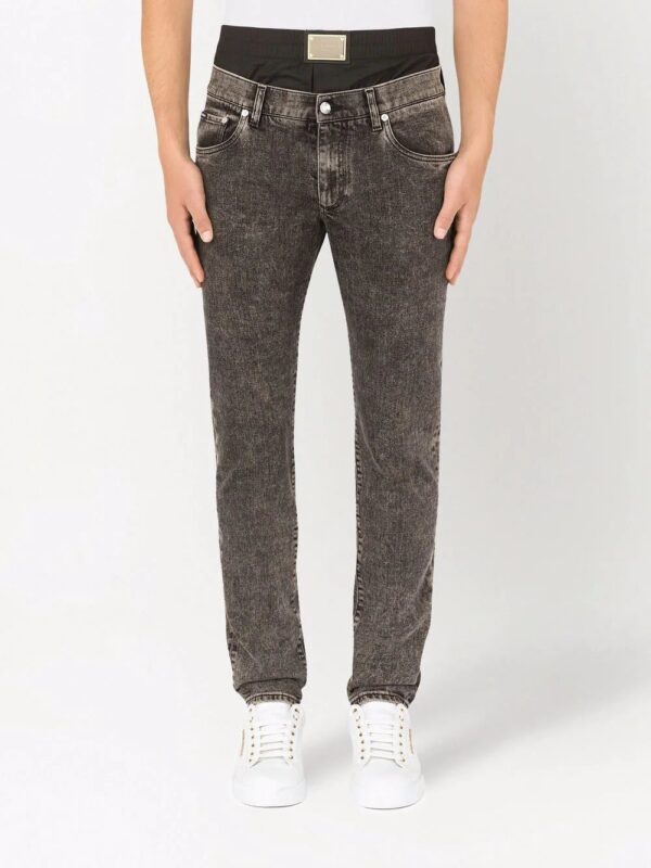 Dolce & Gabbana  layered-waistband slim fit jeans - Image 3