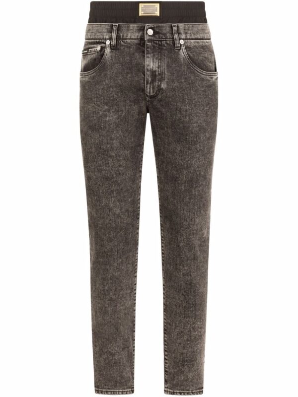 Dolce & Gabbana  layered-waistband slim fit jeans