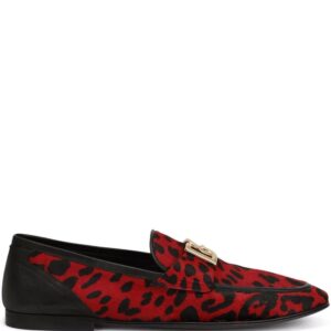 Dolce & Gabbana  leopard-print logo-buckle loafers