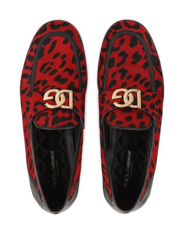 Dolce & Gabbana  leopard-print logo-buckle loafers - Image 4