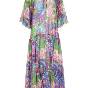 Dolce & Gabbana  60s-print long chiffon caftan