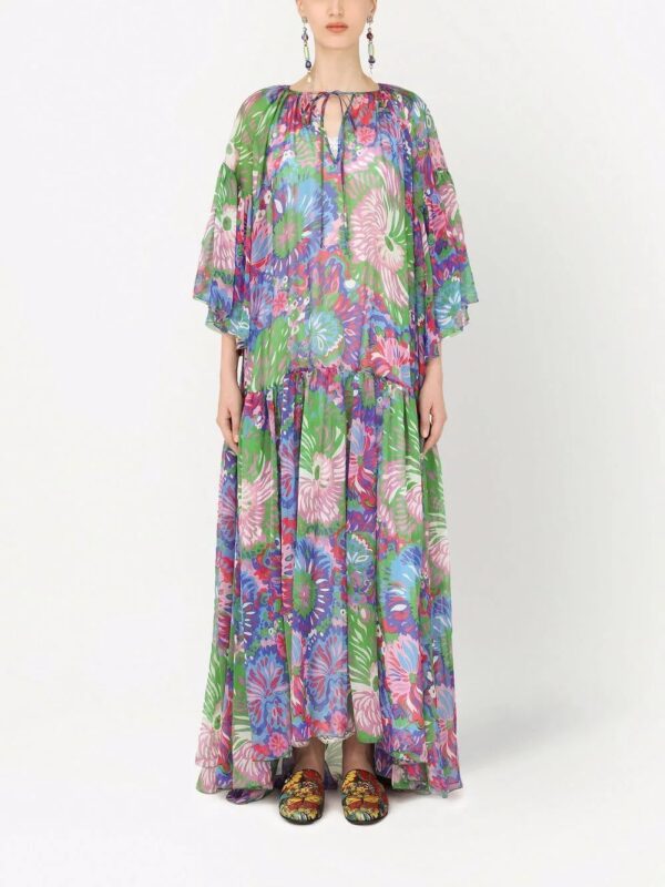 Dolce & Gabbana  60s-print long chiffon caftan - Image 3