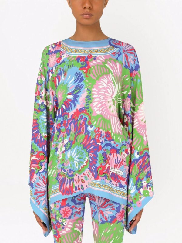 Dolce & Gabbana  floral-print silk top - Image 3