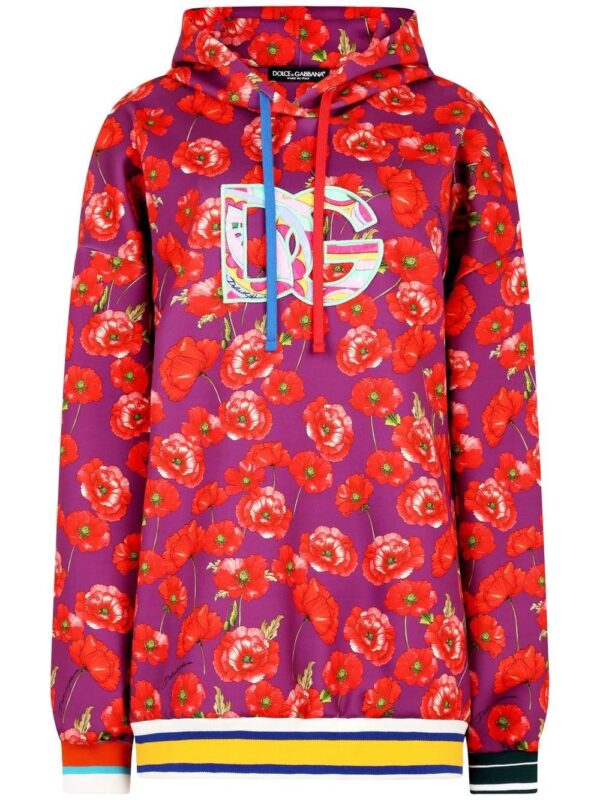 Dolce & Gabbana  poppy-print logo hoodie
