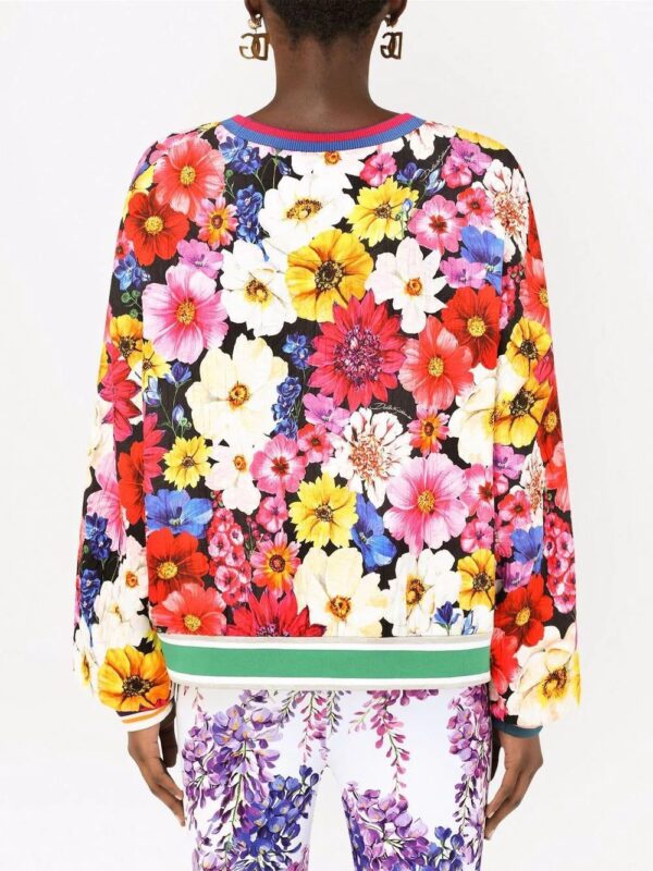 Dolce & Gabbana  floral-print logo sweatshirt - Image 4