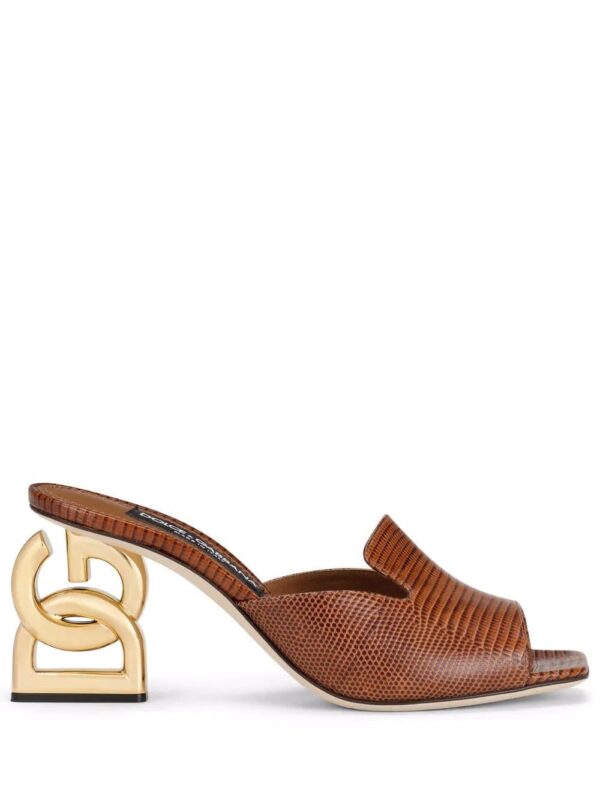 Dolce & Gabbana  DG heel lizard-effect sandals