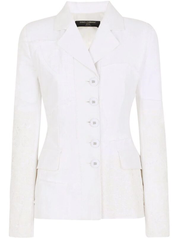 Dolce & Gabbana  lace panelled single-breasted blazer