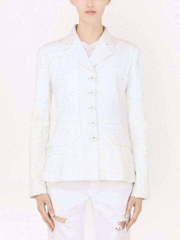 Dolce & Gabbana  lace panelled single-breasted blazer - Image 3