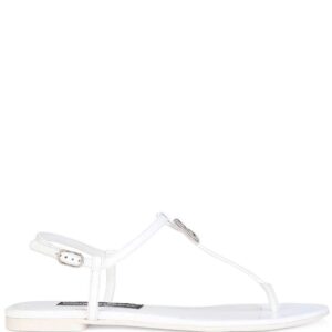 Dolce & Gabbana  DG flat leather sandals