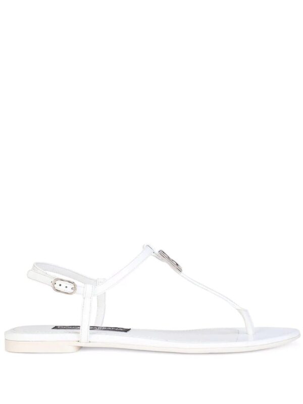 Dolce & Gabbana  DG flat leather sandals