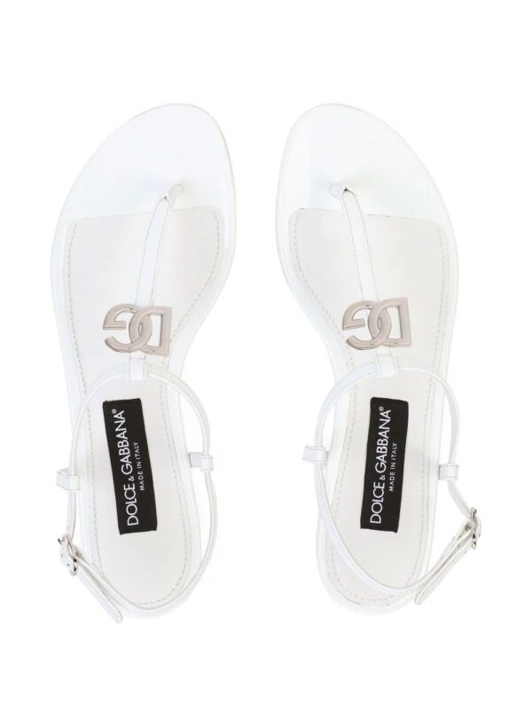 Dolce & Gabbana  DG flat leather sandals - Image 4