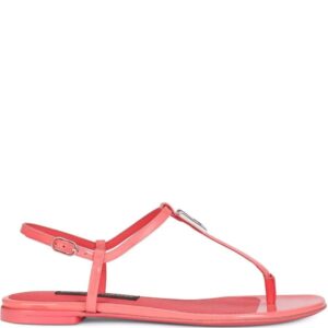 Dolce & Gabbana  DG flat leather sandals
