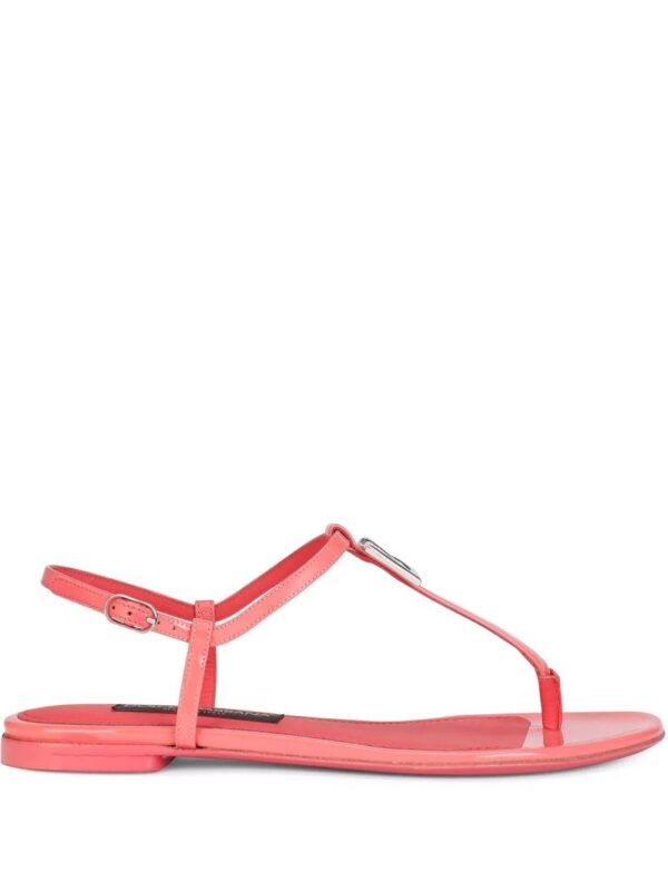Dolce & Gabbana  DG flat leather sandals