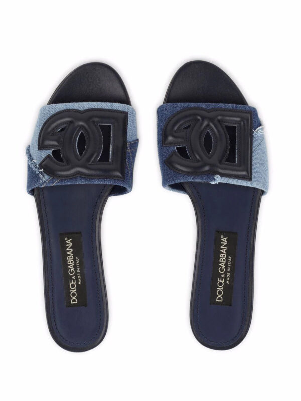 Dolce & Gabbana  DG-logo patchwork-denim sandals - Image 4