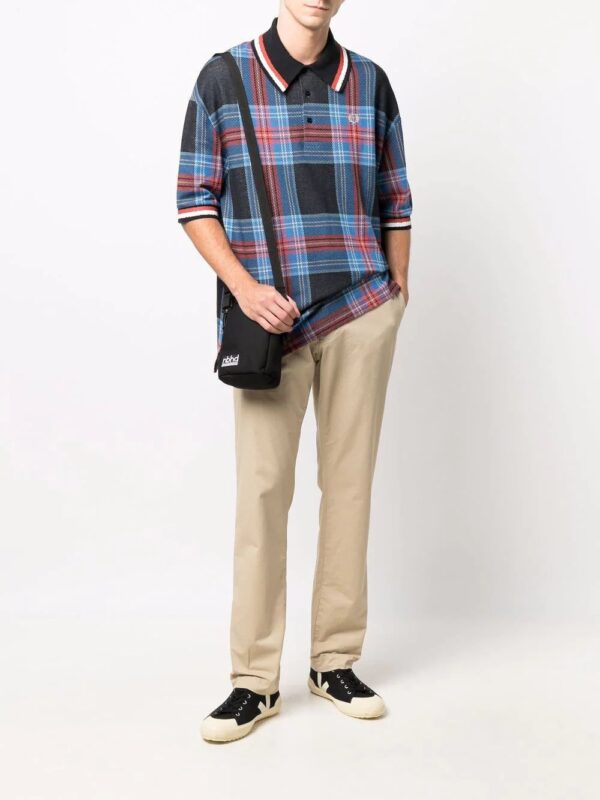 Fred Perry  tartan oversized polo shirt - Image 2