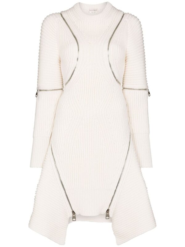 Alexander McQueen  zip-detailing knitted dress