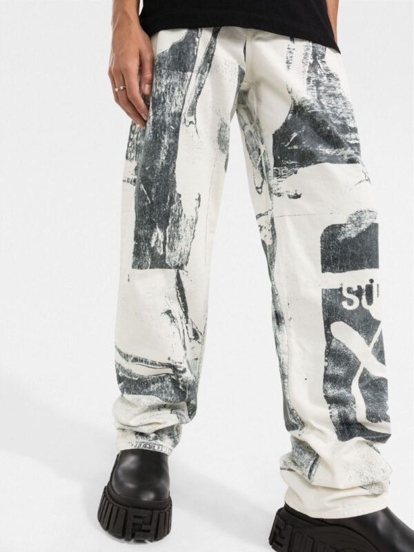 Off-White  graphic-print wide-leg trousers - Image 3