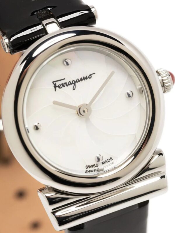 Salvatore Ferragamo Watches  Gancini round leather-strap watch - Image 3