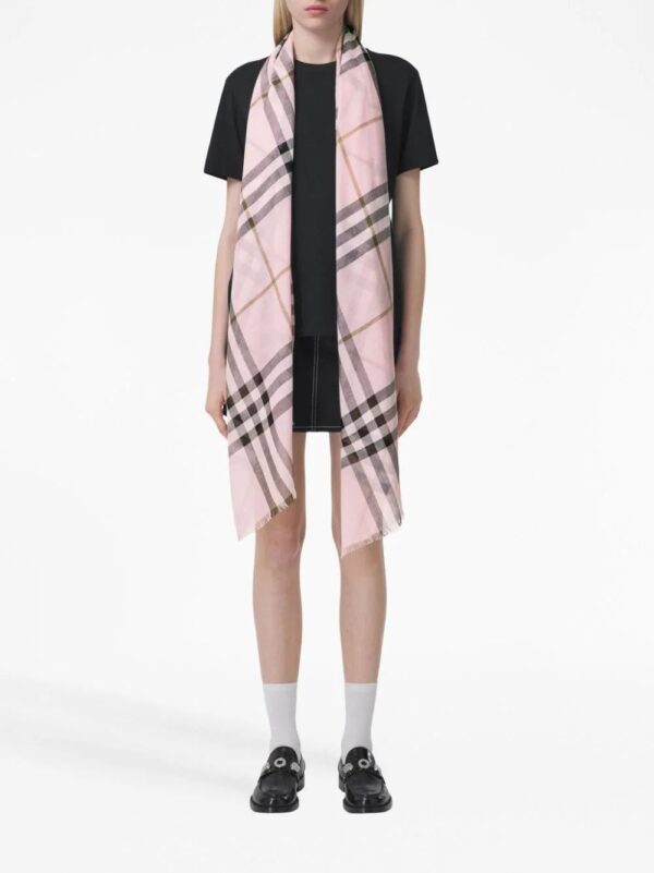 Burberry  lightweight check wool scarf - Image 3